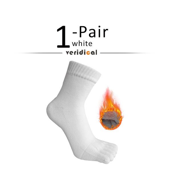 1/5 Pairs Winter Thick Five Finger Socks Man Cotton Solid Business Anti-Bacterial Breathable Warm Floor Sleeping Terry Toe Socks