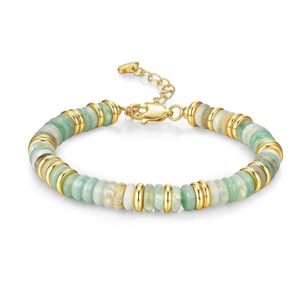 Bohemian Style Colorful Natural Stone Beaded Disc Bracelet For Women