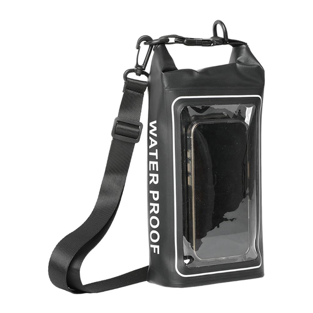 

Waterproof Phone Pouch Dry Organizer Bag with Neck Lanyard Underwater Cellphone Protection Bag Large Capacity for Beach Pool чёрный