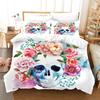 Print Halloween 3d Bedclothes Golden Rose Skull Super Soft Comfortable Luxury Bedding Set Home Textile Duvet Cover Sets 28x228