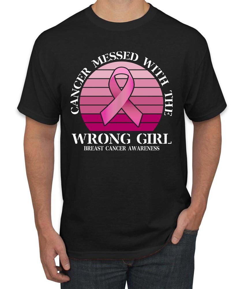 Cancer Messed With the Wrong Girl Awareness Mens TShirt Unisex T-Shirt XXXL