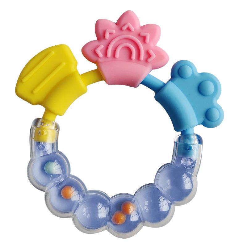 Baby Clutch Ball Rattle Fitness Soft Glue Hand Rattle, Fish Skewer Toothpaste Infant 0-1 Years Old Educational Toy