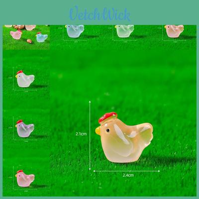 Adorable Resin Miniature Chicken Garden Decor Glow In The Dark Pastoral Style
