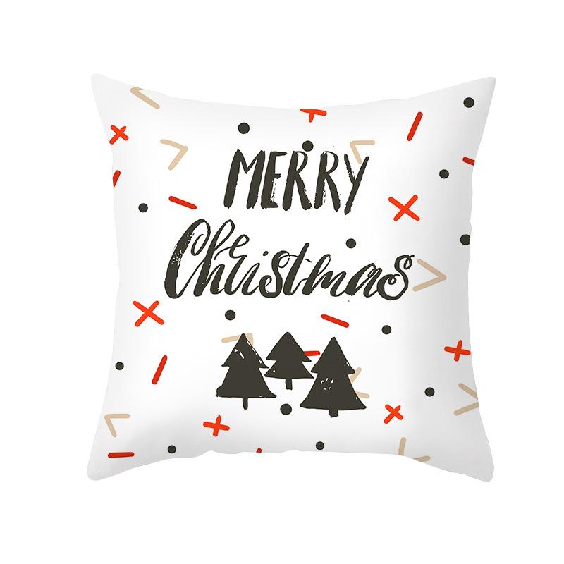 Christmas Pillow Cover Cartoon Letter Print Cushion Cover Office Sofa Pillow Cover Home