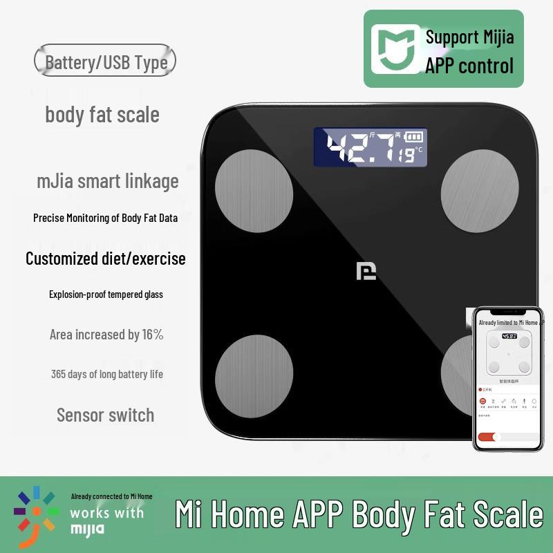 Rechargeable Smart Body Fat Scale with App Support