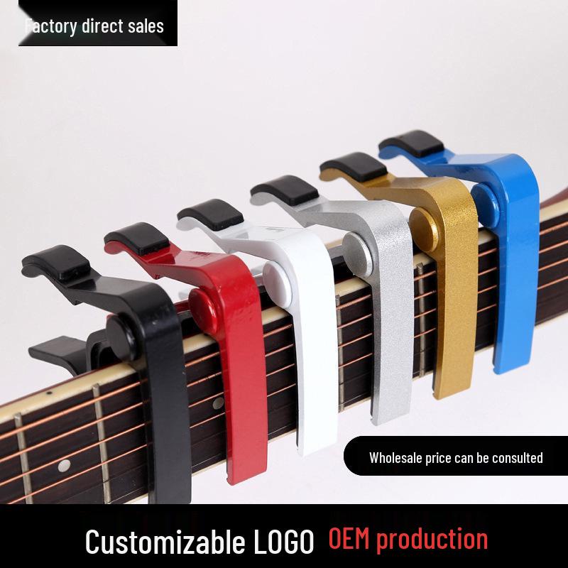 Wooden Folk & Electric Guitar Capo | Ukulele & Guitar Transposer Clip | Large Hand Grip серебряный