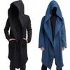 Mens Solid Color Long Sleeve Hooded Coat Big Pocket Winter Casual Gothic Long Jacket