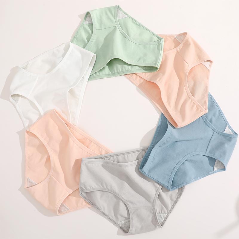 FINETOO 3stk bomullsundertøy for kvinner Truse Søte sexy truser Dame Sømløse underbukser Truse Intimates Dame Undertøy M-XL