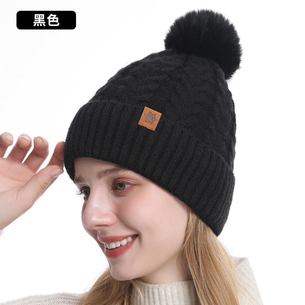 Winter Knitted Hat, Gloves, Hat, Scarf Three-piece Set, Winter Women's Outdoor Riding Double-layer Knitted Scarf