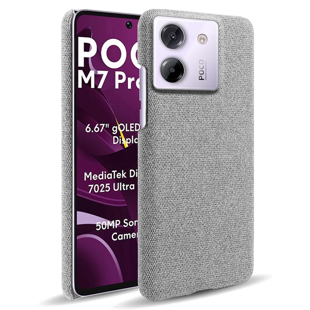 For Xiaomi Poco M7 Pro 5G Phone Case Cloth Texture Anti-Scratch Protective PC Back Cover