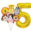 32" Jungle Animals Balloon Set: Tiger, Lion & Zebra Foil Balloons for Kids' Birthday Parties