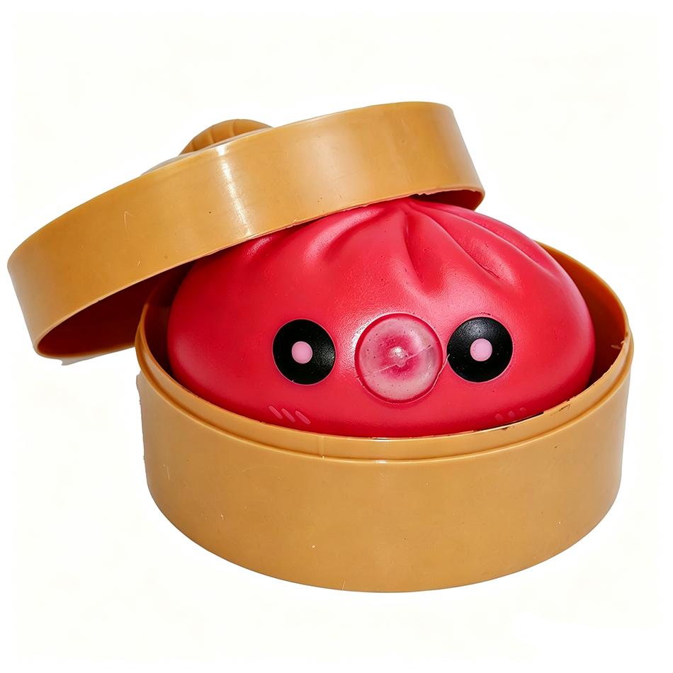 Nieuw Kleurrijk 6 Stijlen Dumpling Bubble Spuitende Squishy met Doos Dumplings Sensorisch Knijpspeelgoed voor Stressverlichting Speelgoed