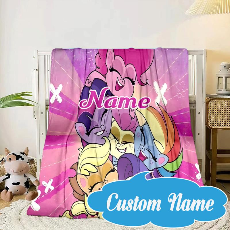 Custom Name Purple Unicorn Friendship Blanket bed sofa Blanket Flannel Blanket for Camping, Hiking, Picnic Essentials,gift for Fan family