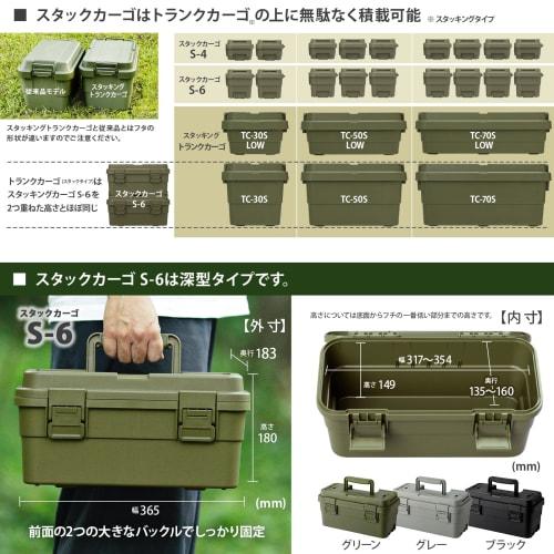 RISU S-6 Toolbox, Trunk Cargo, Stack Cargo, Approx. 6L, Black, Made in Japan, Waterproof, Outdoor Storage, Camping, GHON188