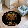 Wikinger-Streitaxt,Runder Teppich,Teppich für Wohnzimmer Schlafzimmer Sofa Spielzimmer Dekor,Rutschfeste Bodenmatte