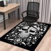 1PC Skull Dark Gothic Pattern Printed Carpet Rug for Living Room Bedroom Home Sofa Decoration,Non-slip Floor Mat Floor Mat