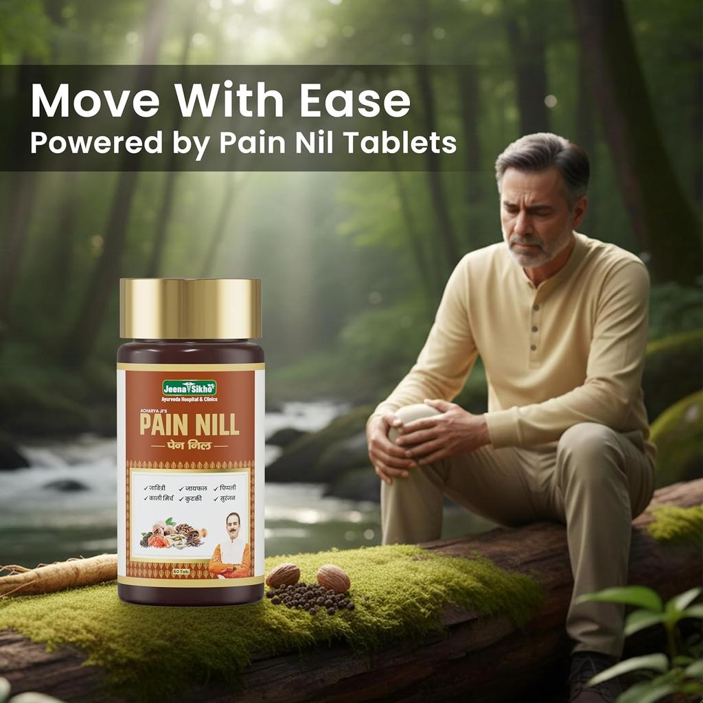 Jeena Sikho Acharya Ji’s Pain Nill Tablets Ayurvedic Herbal Support for Muscle Comfort Joint Flexibility 60 Tablets Pack 1