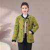 Button stand-up collar padded jacket for women's winter new retro printing padded padded padded jacket padded jacket