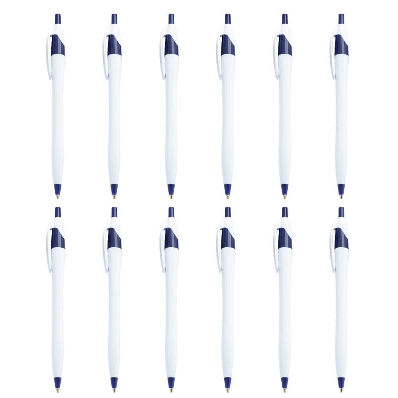 

12 шт. Выдвижная пластиковая шариковая ручка с клипом для ручки, ручка для подписи, офисная ручка для подписи, ручка для подписи гостей в офисе