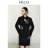 HECO New Chinese Style Embroidered Acetate Long-Sleeve Cheongsam Dress