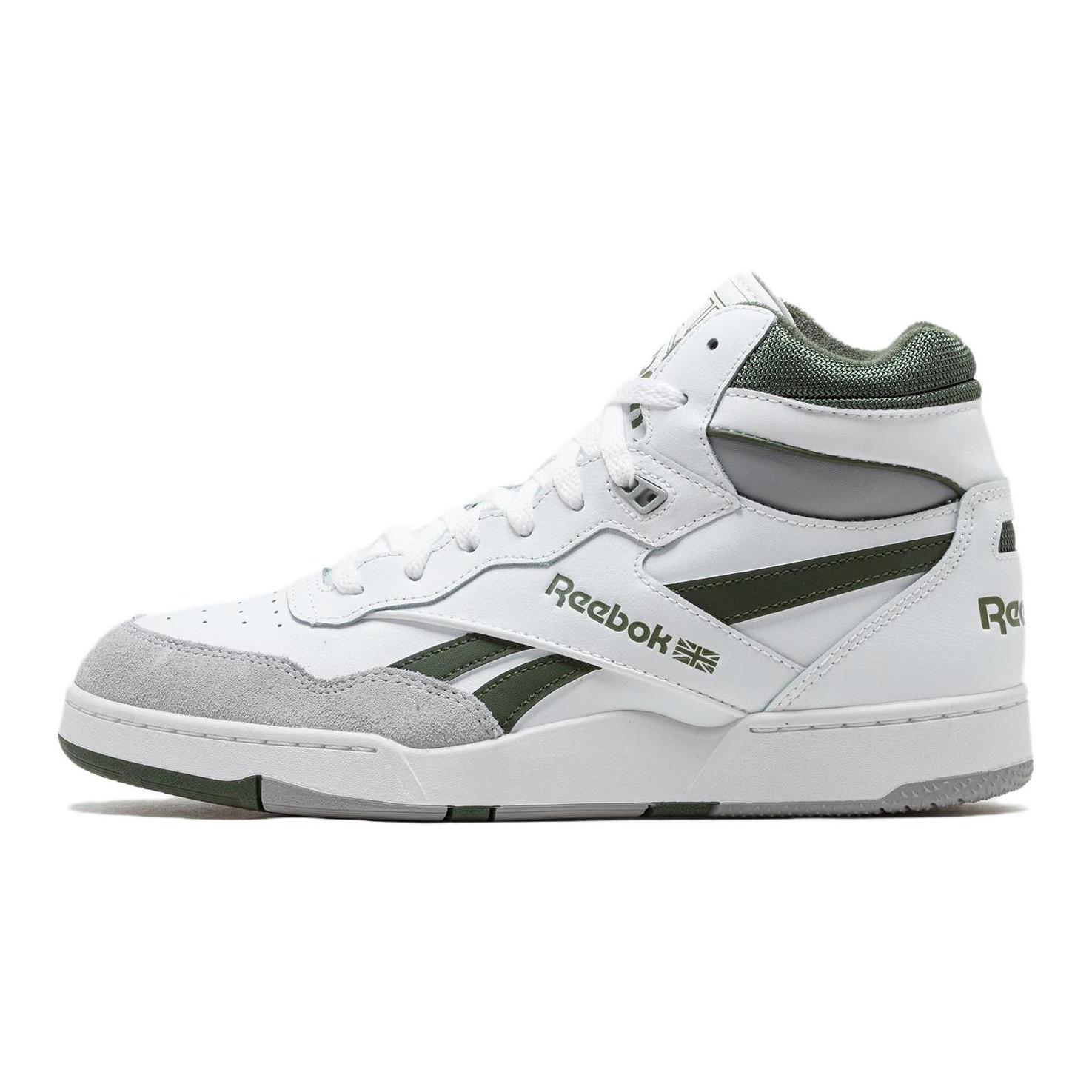Reebok BB 4000 II Mid Unisex White Cold Grey Varsity Green 100032748 EU 45 фото