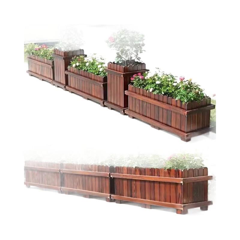 Woer Garden Rectangular Anti-Corrosion Solid Wood Planter Box