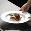White Porcelain Steak Plate Premium Pasta Plate French Restaurant Plate Home Breakfast Plate Hotel Specialty Western Plate