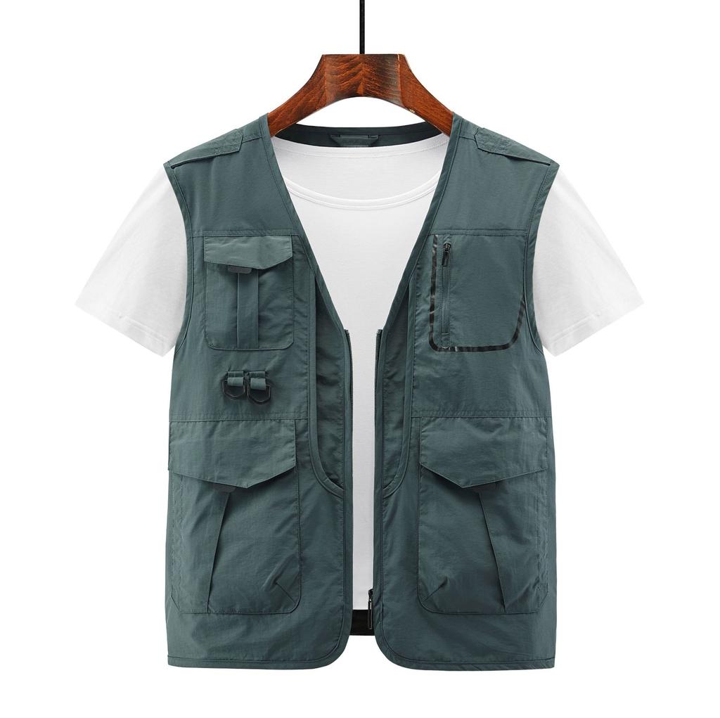 Autumn Men's Thin Sports Multi-bag Leisure Quick-drying Loose Vest Mountaineering Equipment Outdoor Vest
