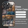 Creative Colorful Brick Texture Printed Tempered Glass Phone Case for IPhone 17 16 Pro Max 15 14 Plus 13 12 Mini 11 PROMAX Cover
