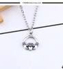 Retro Crown Necklace with Hands Holding Heart Pattern Ornament Christmas Birthday Gift
