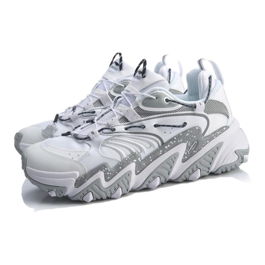 Li-Ning Li Ning X Claw Slip Resistant Lightweight Non slip Lightweight Low top Sports Casual Shoes Men's White Silver AGLQ013-8