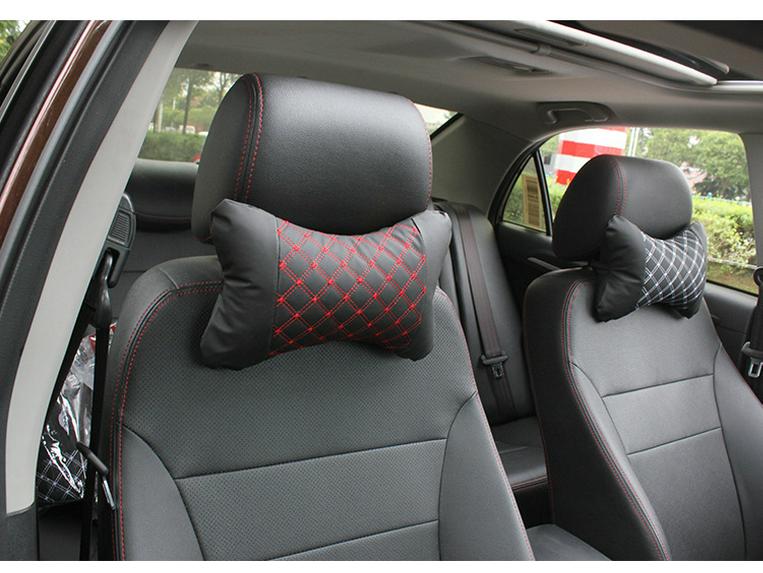 Universal Red Wine Car Neck Pillow & Lumbar Support Cushion for All Seasons, for Both Adults and Children.