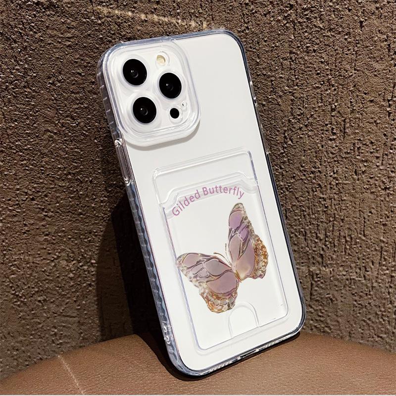 Card Slot Holder Silicone Wallet Pocket Case For Samsung S25 S24 S23 Ultra Xiaomi Redmi Note 13 12 11 iPhone 17 16 14 Pro Max Cover Clear Phone Bumper