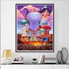 Disney Diamond Painting Jasmine and The Night Castle Illustration Wall Decoration Embroidery Full Diamond Cross Stitch DIY Gift Home Decoration