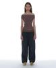PARTIMENTO WOMEN Double Waist Parachute Pants_Navy