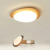 Nordic LED Wooden Ceiling Light For Living Room Bedroom Study Pebble Acrylic Entrance Hallway LED Indoor Decor Ceiling Lamps