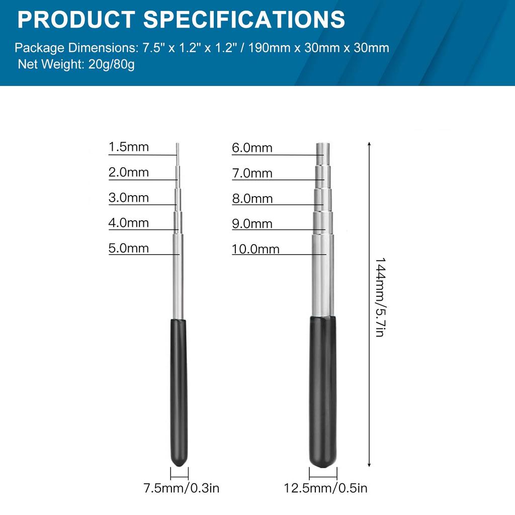 Stainless Steel Wire Winding Rod Set, Multiple Sizes Solid Steel Winding Bars for Jewelry Making, Wire Wrapping, Beading & DIY Crafts