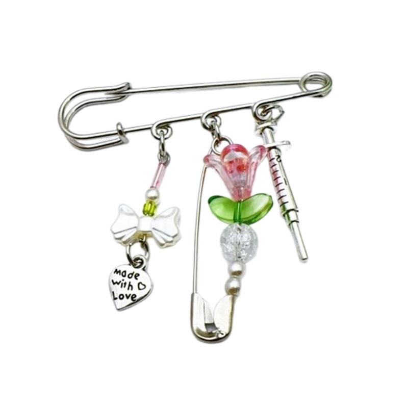 Fashion Bowknot Flower Brooch Cardigan Collar Brooch Clips Sweater Shawl Clips Waist Pants Extender Safety Pins