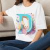 Floral Letter D T-Shirt | Initial D Tee Alphabet Design Gift for Her Mom Grandma Family Friend Sister Crew Team Party Aunt