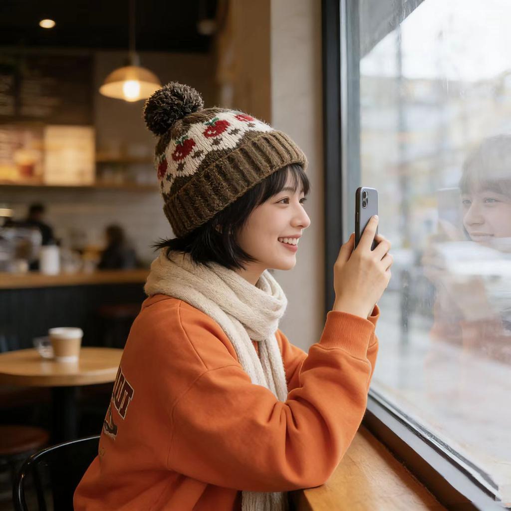 2025 new retro thickened warm Fair Island style jacquard knitted hat