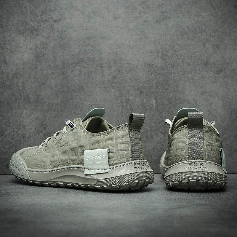 Fashion Men's Sports Casual Shoes Crocodile Pattern Breathable Walking Shoes Travel Shoes