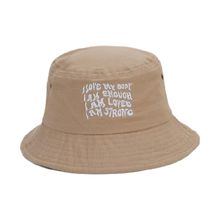 Girl Embroidery Letter Fisherman Hat Wide Brim Bucket Hat Spring Sunproof Hat