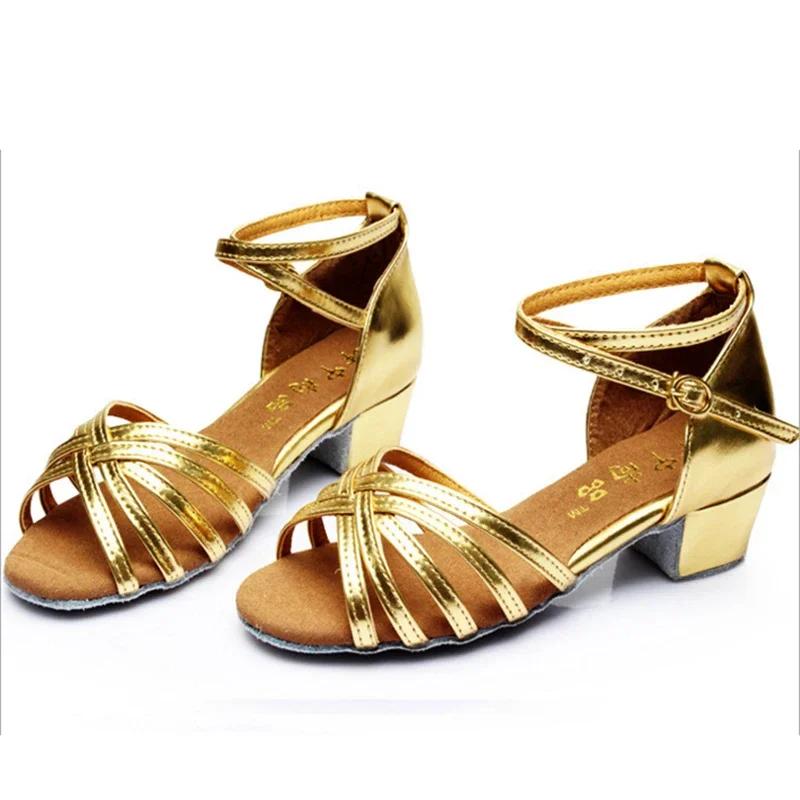 Tanzschuhe Mädchen Tanzschuh Sommer Kind High Heel Sandale Lateinischer Tanzschuh Weich besohlt Quadratischer Tanzschuh Übungs-Tanzschuh
