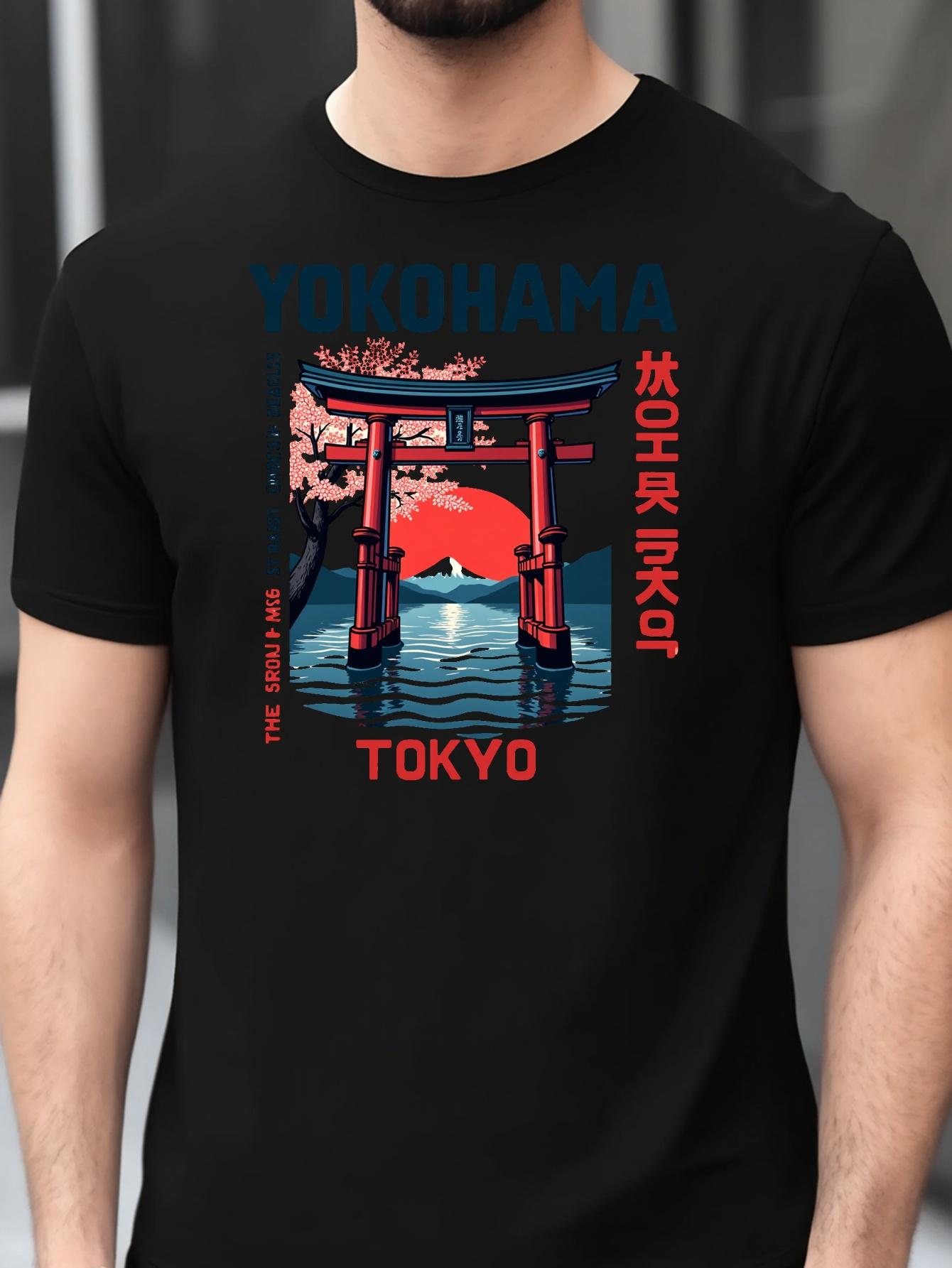 Tokyo Japan Graphic T-shirt - Black with Vibrant Japanese Print S