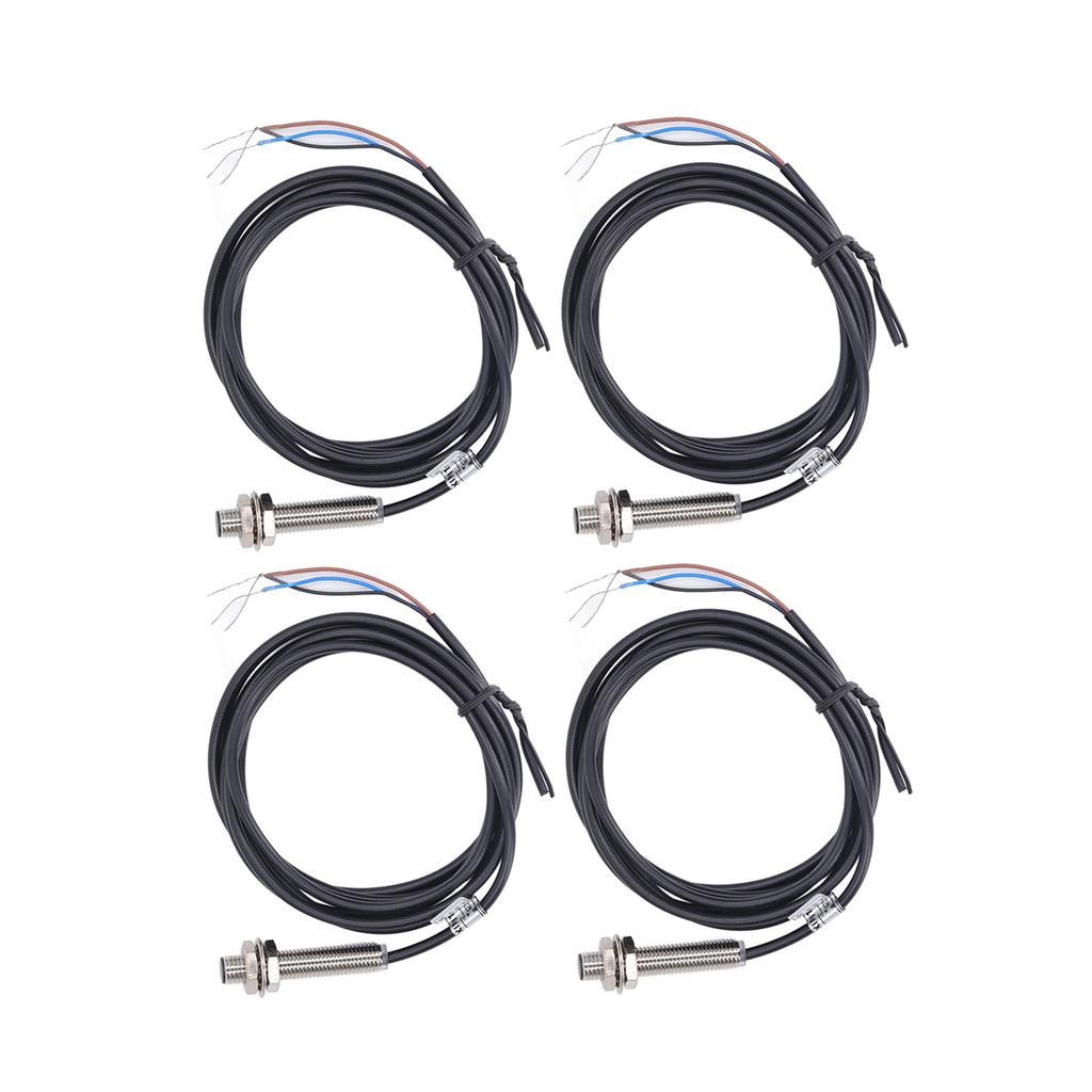 4 Set Proximity Switch 8mm Dia Inductive Proximity Sensor Switch PNP DC 3 Wire NC Contact 6‑36VDC 1mm Measure Range