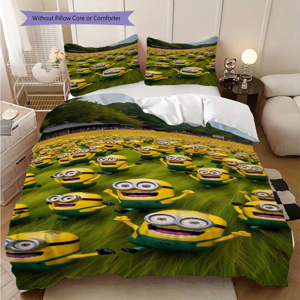 Despicable Minions Phone Case Threepiece Set 1 Duvet Cover 2 Pillowcase Without Core Duvet Cover And Pillowcase Christmas Birthday Gift