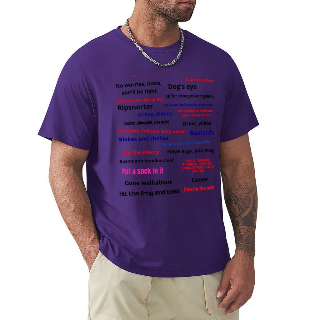 21 Phrases To Help You Talk Like an Aussie T-Shirt Anime Tshirt Vintage Clothes Mens Workout Shirts