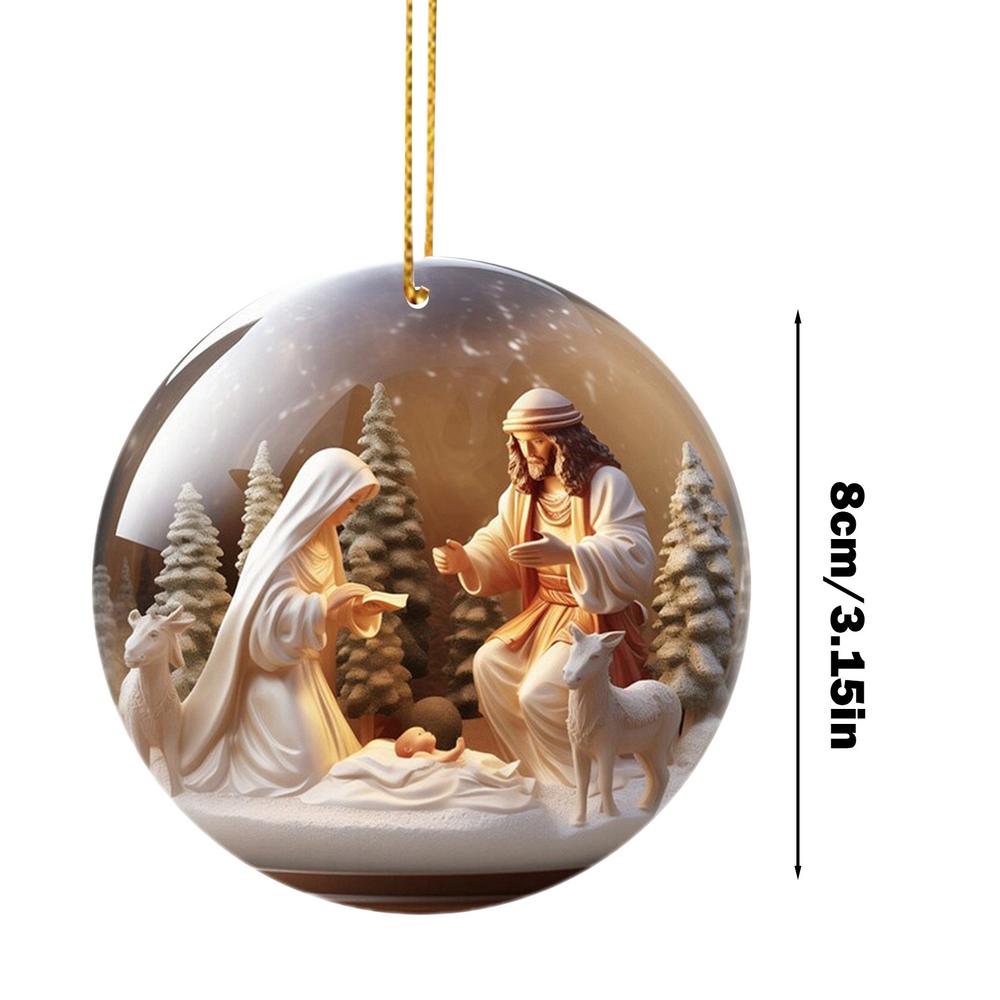 

2D New Year Acrylic Exquisite Indoor Nativity Scene Decor Supplies Auto Hangable Ornament чёрный