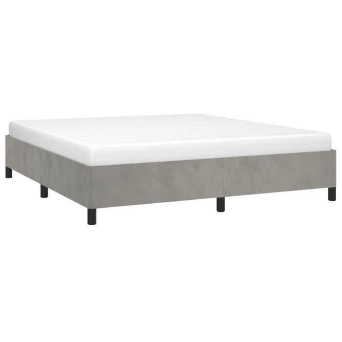 VidaXL Cadre de lit Gris clair 160x200 cm Velours347330