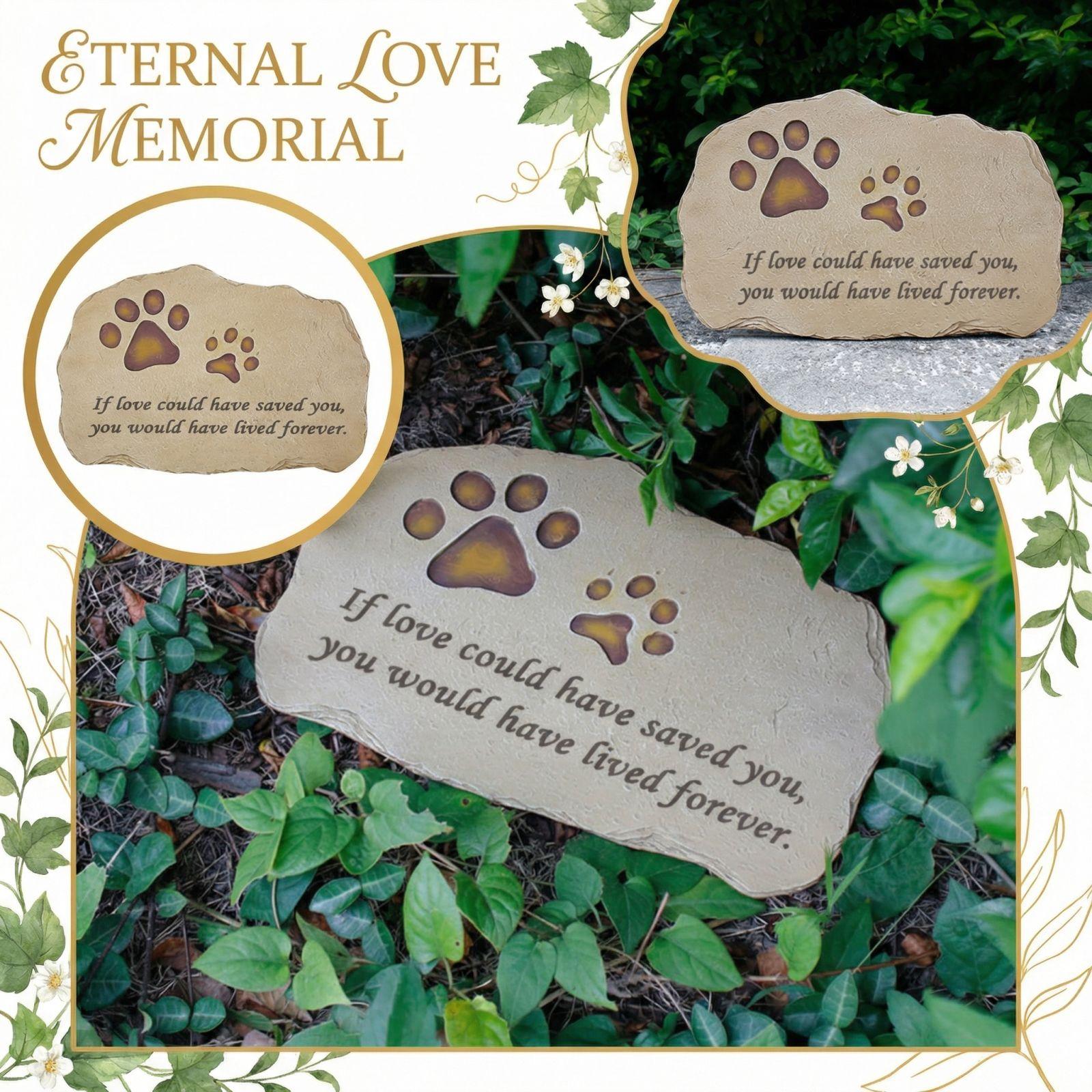 

Square Pet Memorial Stone With Two Rows Of Text, Suitable For Gardens And Patios. Made Of Resin. One Size